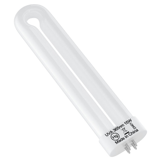 DUNAGA Replacement Bulb for T9, T6, T8 Bug Zapper, 15W, 4-Pin Base, U-Shaped Twin Tube Bulb, White-1