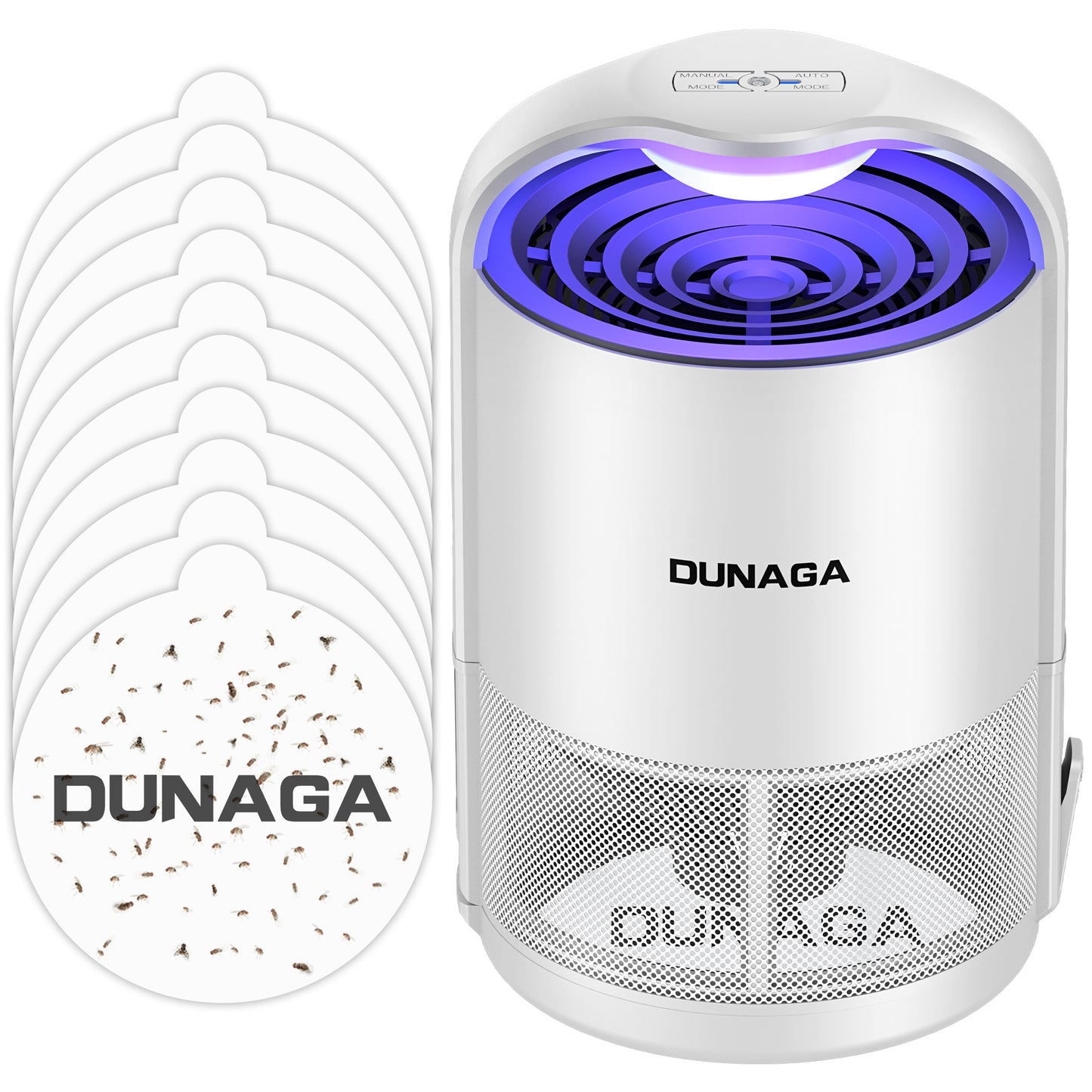 DUNAGA Automatic Fruit Fly Trap Indoor, Traps Indoor for Home, Gnat House, Mosquito Traps, Insect with 10 Sticky Glue Boards, White